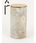 Très grande boîte cylindrique étroite couvercle serti laiton cuivré