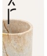 Medium narrow cylindrical vase in stone without lid