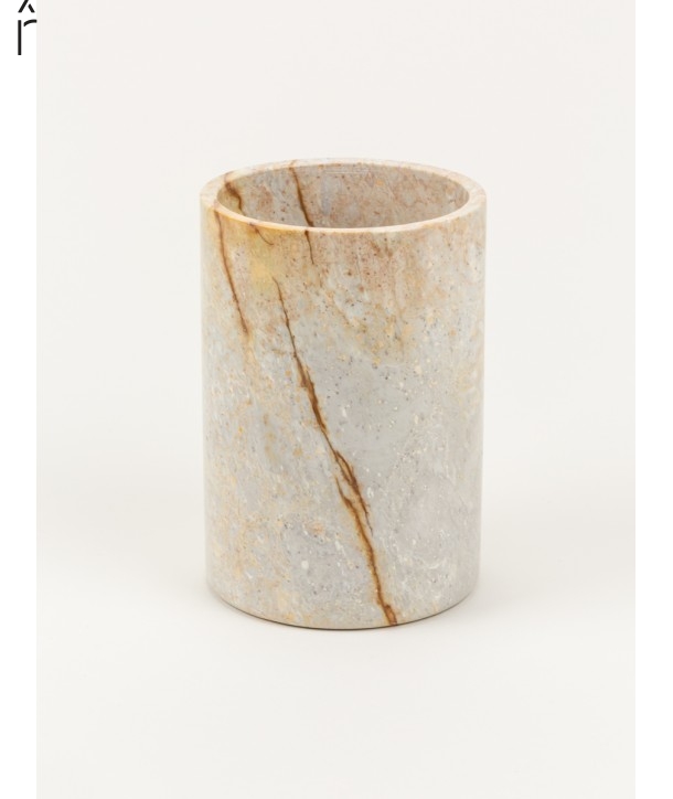 Medium narrow cylindrical vase in stone without lid