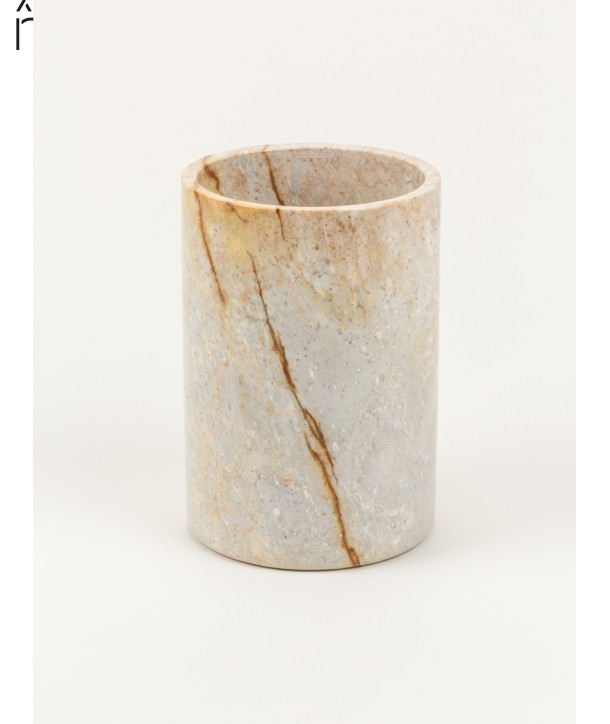 Vase moyen cylindrique étroit en pierre sans couvercle