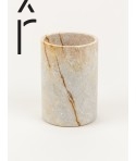 Medium narrow cylindrical vase in stone without lid