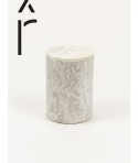 Medium cylindrical box in stone with natural stone lid