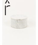 Medium wide round box in stone with natural stone lid