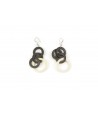 Multiple ring earrings in black and blond horn
