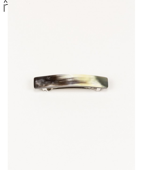 Small rectangular barrette in black horn 90x15x4mm