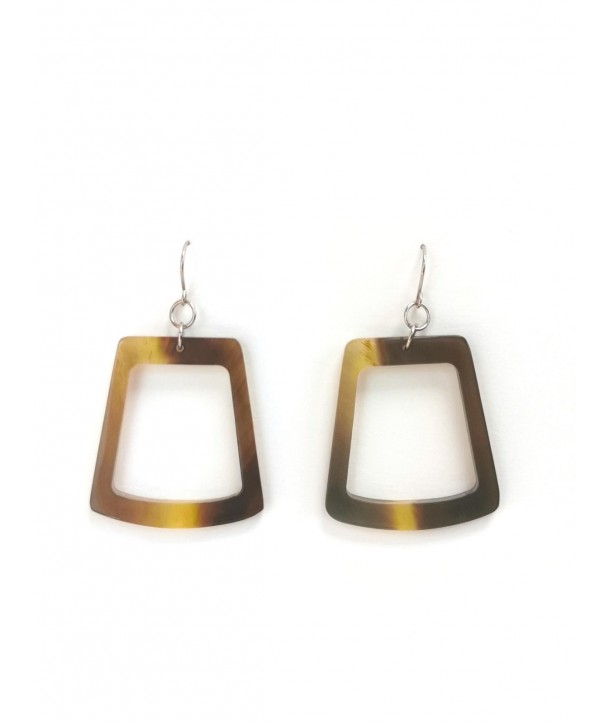 Trapeze earrings in buffalo hoof