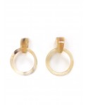 Boucles d'oreilles virgule avec anneau en corne blanche