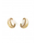Boucles d'oreilles créoles épaisses en corne blanche