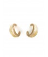 Thick hoop earrings in white horn
