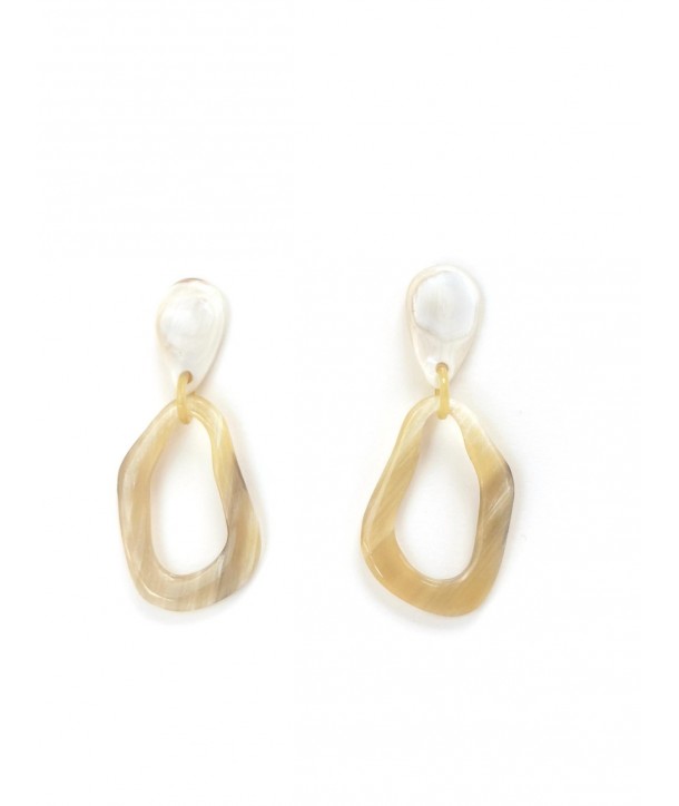Irregular drop earrings in white horn