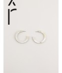 Earrings small round rings in white horn