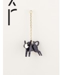 Buffalo ear charm in black horn and mother-of-pearl (by unit)
