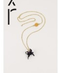 Pendentif Buffle en corne noire et nacre blanche