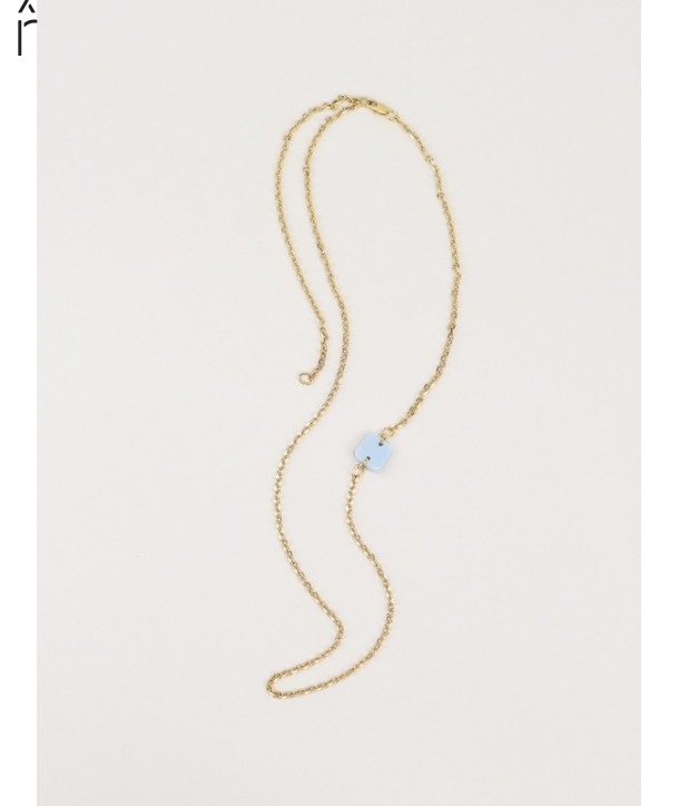 "Water" chain in brass and blue lacquer