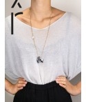 "Metal" chain in brass and gray lacquer
