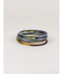 Gray-blue lacquered seven-band bracelets