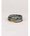 Gray-blue lacquered seven-band bracelets