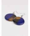 Full disc indigo blue lacquered earrings