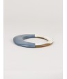 Bracelet elliptique épais et laqué bleu gris