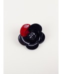 Red lacquered camellia brooch