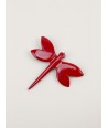 Red lacquered dragonfly brooch