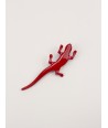 Red lacquered lizard brooch