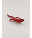 Broche lézard laquée rouge
