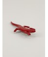 Red lacquered lizard brooch