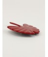 Large red lacquered gingko brooch
