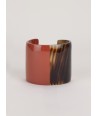 Brick red lacquered natural horn cuff