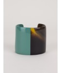 Emerald green lacquered natural horn cuff