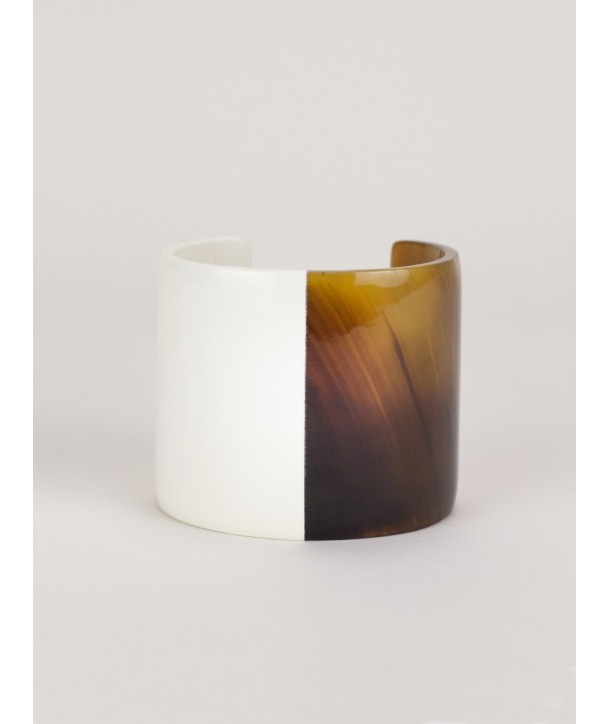 Ivory lacquered natural horn cuff