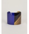 Indigo blue lacquered natural horn cuff