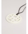 Checkered ivory lacquered pendant