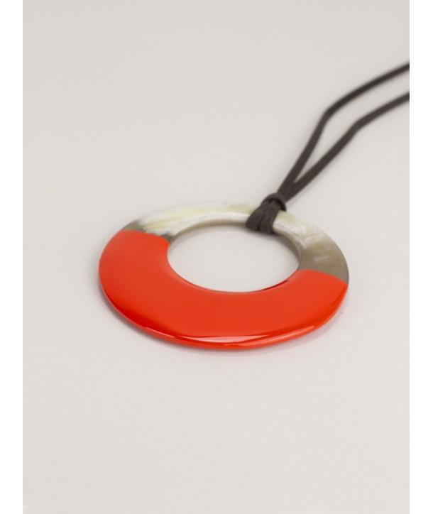 Small orange lacquered irregular pendant