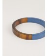 Gray-blue lacquered flat bangle bracelet
