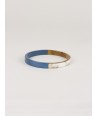 Thin blue-gray lacquered flat bangle bracelet