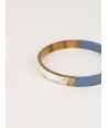 Thin blue-gray lacquered flat bangle bracelet