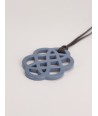 Gray-blue lacquered flower pendant
