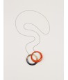 2 intertwined orange rings pendant with a chain