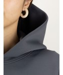 Boucles d'oreilles créoles épaisses en corne blanche