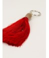 Keychain pompom horn and red thread 11cm