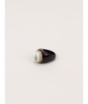 Bague corne noire et nacre descargot