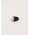 Black horn and mother-of-pearl snail ring