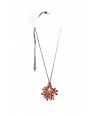 Large red lacquered coral pendant