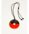 Round pendant in hoof and orange laquer