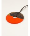 Round pendant in hoof and orange laquer