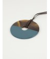Round pendant in hoof and gray blue laquer