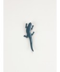 Gray-blue lacquered lizard brooch
