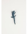 Gray-blue lacquered lizard brooch